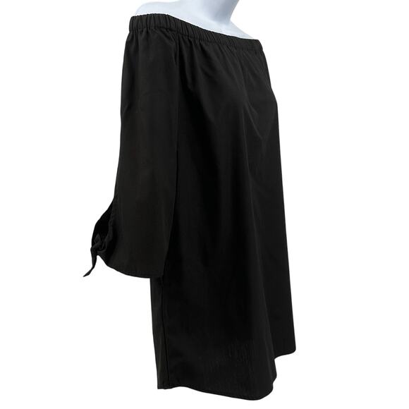 Lucca Couture Eliana Off Shoulder Mini Dress WMNS S Black 3/4 Tie Sleeve Stretch - Picture 5 of 12